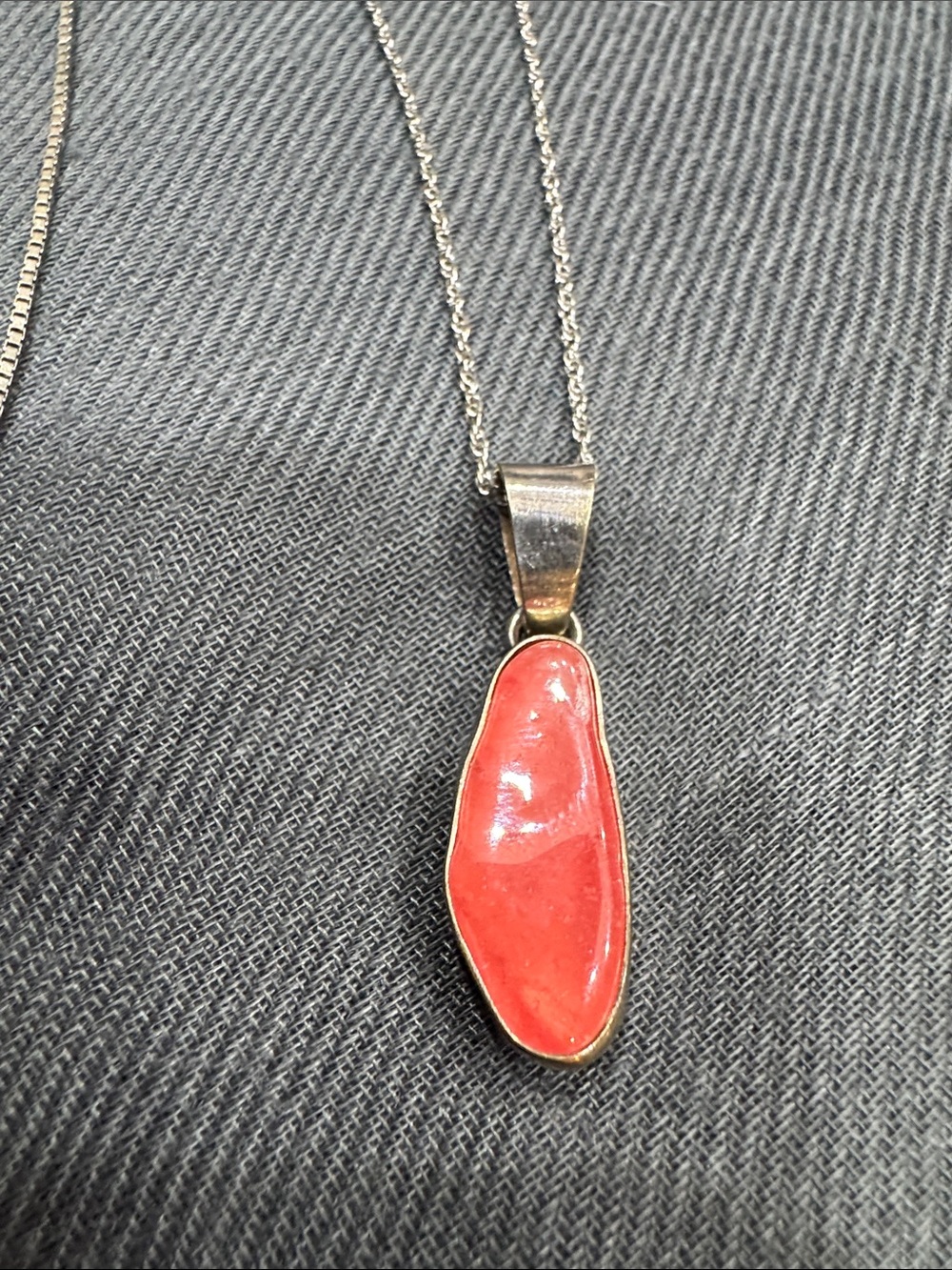 Red Coral Pendant Necklace